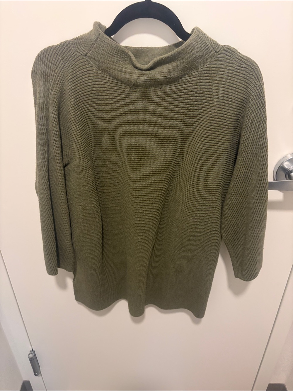 Lands' End Olive Ribbed Mock-Neck Sweater - Picture 4 of 10
